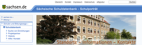 Screenshot Startseite Schuldatenbank
