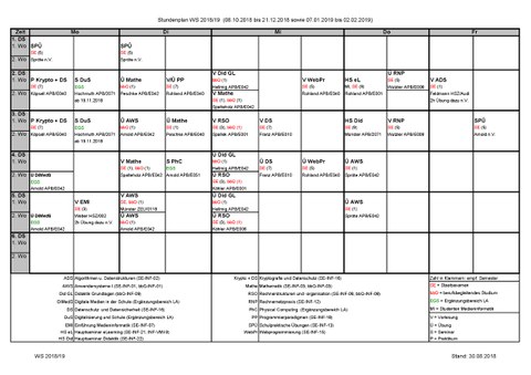 Stundenpla WS 18/19