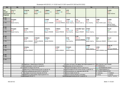 Stundenplan WS21/22