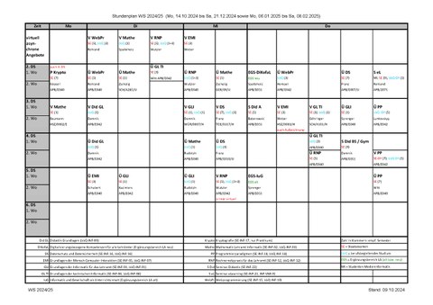 Stundenplan WS 24/25