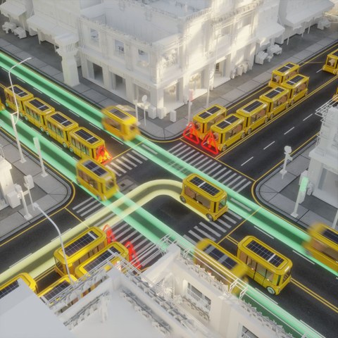 XR Simulation of traffic junction with autonomous vehicles