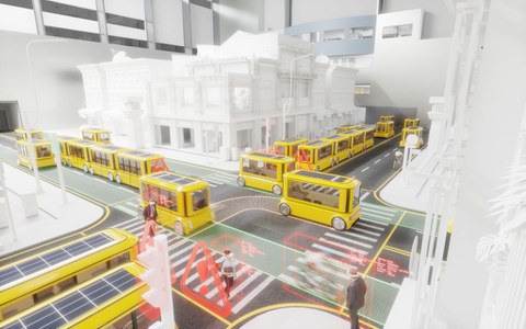 XR Simulation of traffic junction with autonomous vehicles