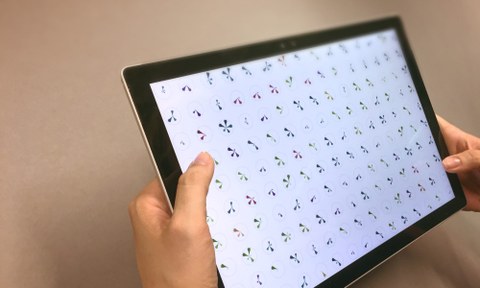 Glyphboard-Anwendung auf einem Tablet