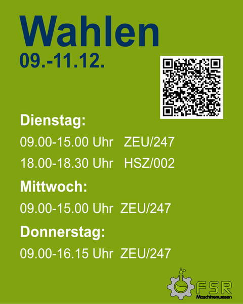 Termine für die FSR Wahl 2025