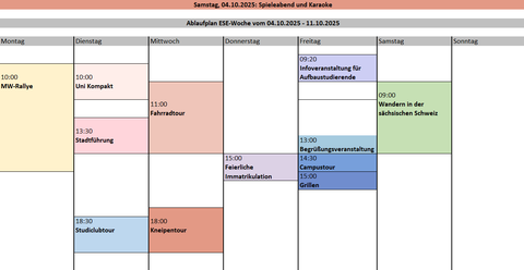 Wochenplan ESE 2025