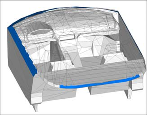 Abb. 2: Modell der Fahrzeugkabine im Simulationsprogramm TRNSYS-TUD