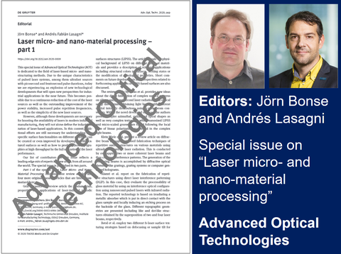 Special issue on Laser micro- and nano-material processing