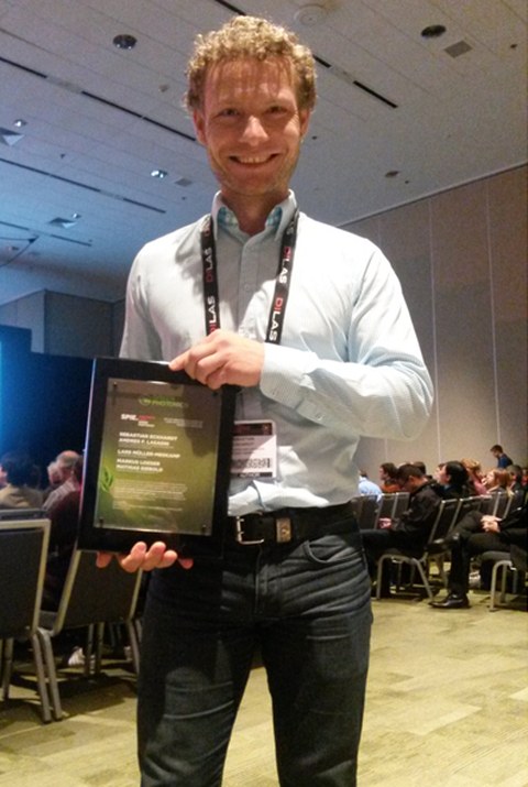 Sebastian Eckhardt receives the Green Photonic Award 2015