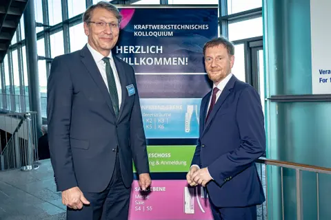 Prof. Beckmann und der Ministerpräsident des Freistaates Sachsen, Michael Kretschmer