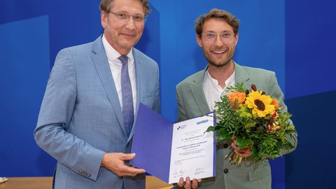 Prof. Beckmann und Dr. Manthey nach der Preisverleihung