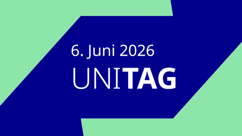 Das Bild zeigt einen Schriftzug der auf den UNi-Tag am 6. Juni 2026 verweist.