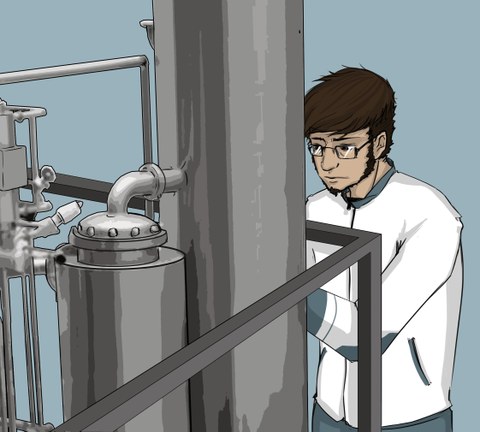 UserStory Panel 6: Another person, Lutz, is in the laboratory and connects needed modules whit each other. 