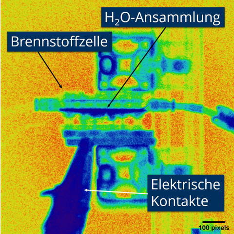 Neutronenradiographie einer Brennstoffzelle