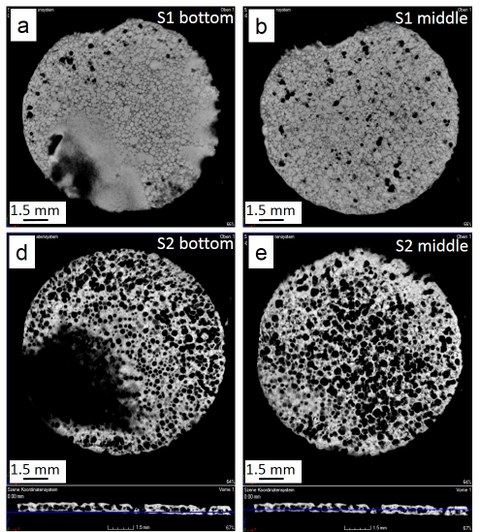CT-Aufnahmen von NCM-gefüllten Schaumkethoden für Lithium-Ionen-Akkumulatoren