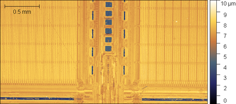 Oberflächenprofil eines prozessierten Wafers