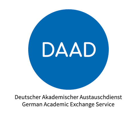 DAAD Logo - blauer Kreis mit weißer Schrift DAAD