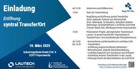 Einladungsflyer mit Programmpunkten und Adresse
