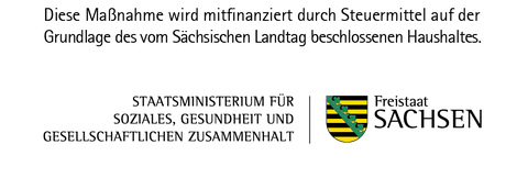 Föderlogo SMWK/Freistaat Sachsen mit Haushaltszusatz: "Diese Maßnahme wird mitfinanziert mit Steuermitteln auf Grundlage des vom Sächsischen Landtag beschlossenen Haushaltes."