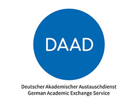 DAAD Logo - blauer Kreis mit weißer Schrift DAAD