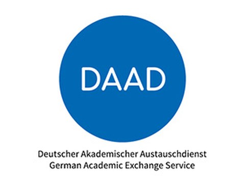 DAAD Logo - blauer Kreis mit weißer Schrift DAAD