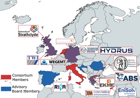 Graphic map with all registered project partners.