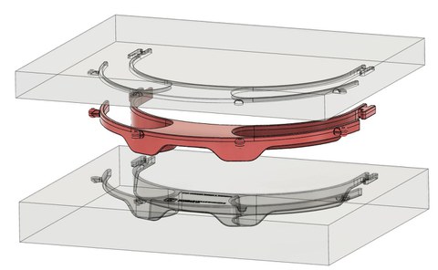 Das Bauteil wird im Spritzgießverfahren hergestellt und kann damit in einer deutlich höheren Stückzahl produziert werden als bei bisher vergleichbaren 3D-gedruckten Lösungen.