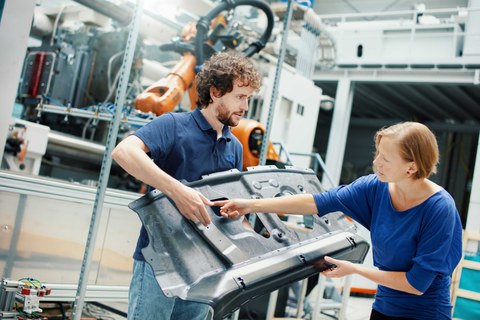 Der Anteil von Recyclingmaterial liegt bei dem entwickelten ReLei-Demonstrator insgesamt bei circa 80 Prozent. Bildnachweis: Andreas Scheunert