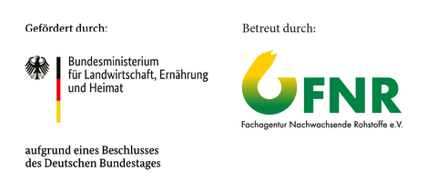 Logos von Fördergeber und Projektpartner: BMLEH und FNR.