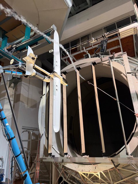 Versuchsaufbau im Windkanal für Testkampange mit Turbulence Solution