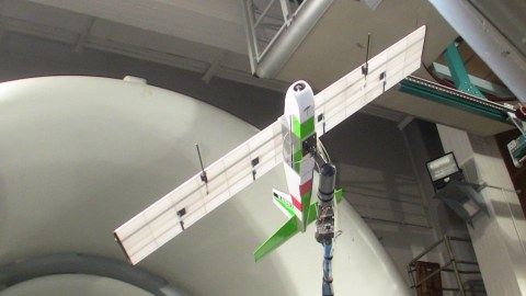 Urban Condor equipped with two four-hole probes in the wind tunnel