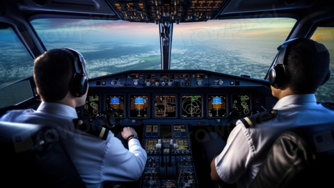Cockpick eines bemannten Flugzeuges
