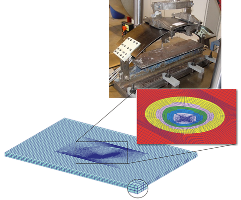 Experimentelle Vorrichtung und Simulationsmodell zur Ermittlung der Impactschädigung von Faserverbunden