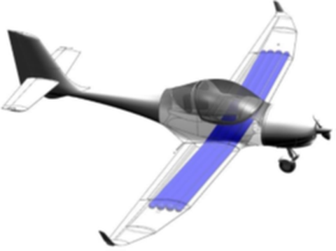 Prinzipdarstellung eines Kleinflugzeugs mit Holmröhren als strukturintegrierte Hochdruckwasserstofftanks