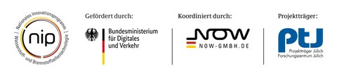 Nationales Investitionsprogramm Wasserstoff- und Brennstoffzellentechnologie. Gefördert durch: Bundesministerium für Digitales und Verkehr. Koordiniert durch: NOW GmbH. Projektträger: Projektträger Jülich, Forschungszentrum Jülich.