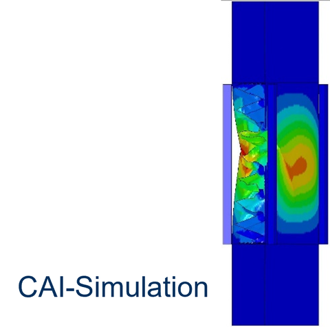 Compression After Impact (CAI) Simulation einer Sandwichstruktur