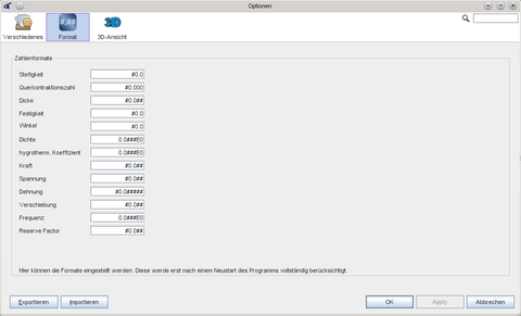 Darstellung des Formateditor für eLamX²