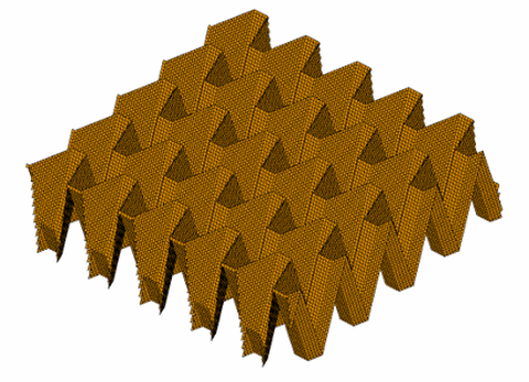 FE model of a folded core, created using SandMesh³