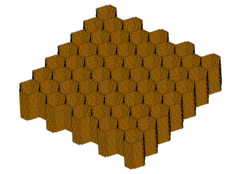 FE model of a honeycomb core created, using SandMesh³