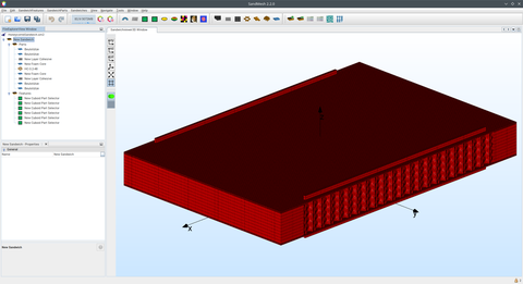 Screenshot des Programms SandMesh³ zur Erstellung detaillierter FE-Modelle von Sandwichstrukturen