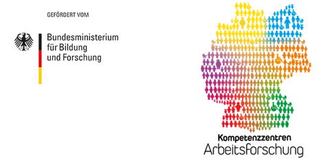 Logo BMBF und Logo Kompetenzzentren Arbeitsforschung