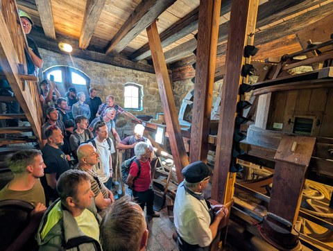 Historische Mühlentechnik in der Krabat-Mühle in Schwarzkollm