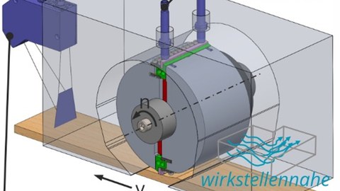 Das Bild zeigt das zu entwickelnde Werkzeug und die angedachten Sensoren