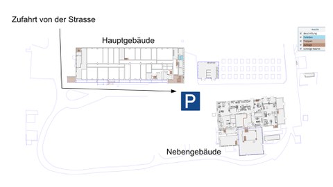 Die Abbildung zeigt den Grundriss der Gebäude in Pirna Copitz