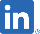 Das Logo von LinkedIn, nur IN, Blau auf weißen Hintergrund