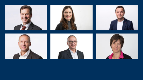 Porträts von Prof. herlitzius, Prof. Walther, Prof. Wagenführ, Prof. Wagemans, Prof. Majschak und Prof. Bühler.