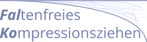 lila Logo mit Text Faltenfreies Kompressionsziehen