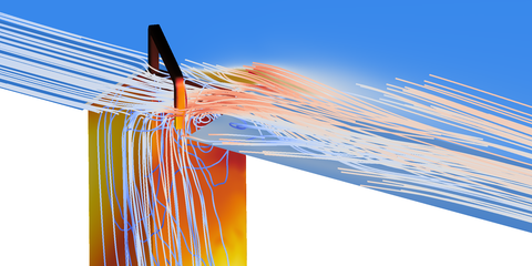 Stromlinien mit Temperatur