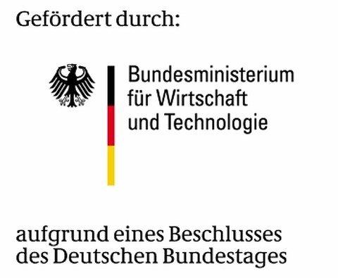 BMWi-Logo, gfördert aufgrund eines Beschlusses des deutschen Bundestages