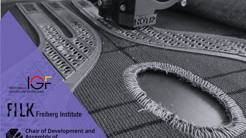 Bild eines 3D-Druks auf textile Oberfläche