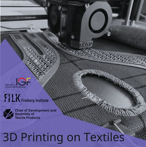 Bild eines 3D-Druks auf textile Oberfläche